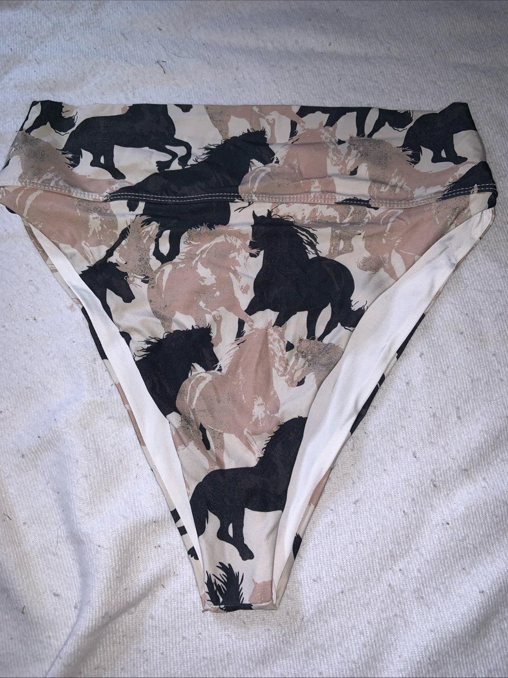 Beach Riot HORSE Highway Bottom XL Black White Tan Bikini Swimsuit